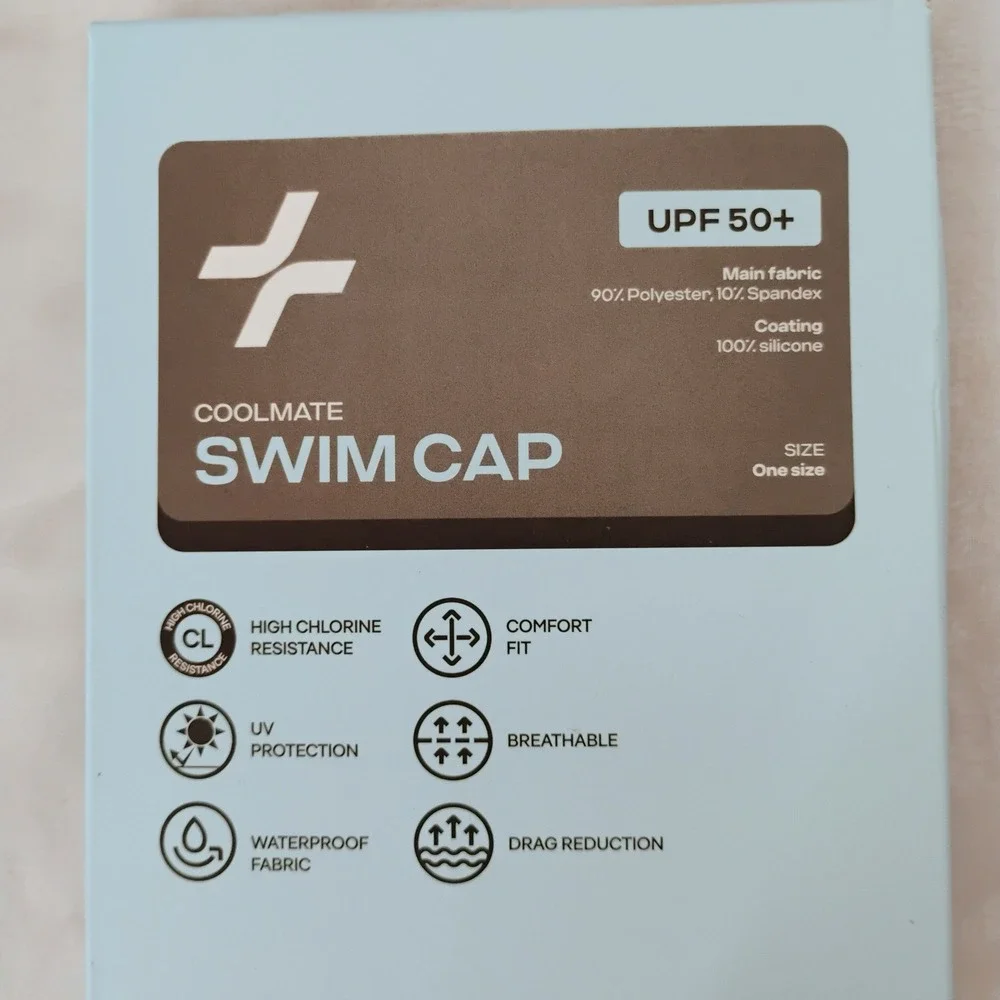 3 Coolmate Swim Cap Legend Blue UPF 50+ Silicone Coated Fabric One Size NEW Lot